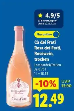 Lidl Cà dei Frati Rosa dei Frati, Roséwein, trocken Angebot