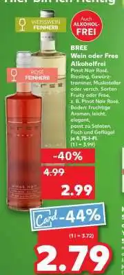 Kaufland BREE Wein oder Free Alkoholfrei Angebot