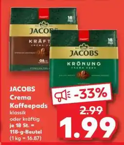 Kaufland JACOBS Crema Kaffeepads Angebot