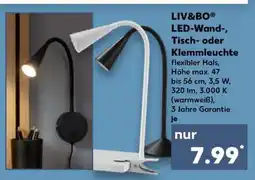 Kaufland LIV&BO LED-Wand-, Tisch- oder Klemmleuchte Angebot