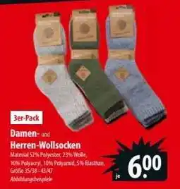 Famila Nord Ost 3er-Pack Damen- und Herren-Wollsocken Angebot