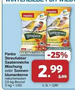 Famila Nord Ost Panto Streufutter Saatenreiche Mischung oder Sonnenblumenkerne Angebot