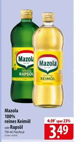 Famila Nord Ost Mazola 100% reines Keimöl oder Rapsöl Angebot