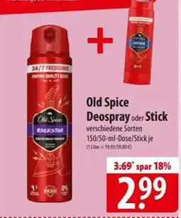 Famila Nord Ost OLD SPICE Deospray oder -stick Angebot