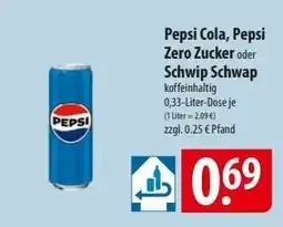 Famila Nord Ost Pepsi Cola, Pepsi Zero Zucker oder Schwip Schwap Angebot