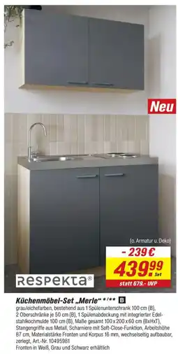 toom Baumarkt respekta Küchenmöbel-Set „Merle" Angebot
