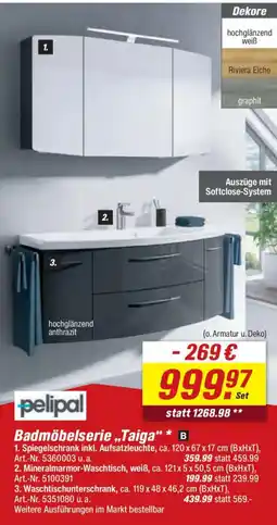toom Baumarkt pelipal Badmöbelserie „Taiga" Angebot