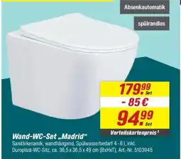 toom Baumarkt Wand-WC-Set „,Madrid" Angebot