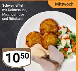Globus Schweinefilet mit Rahmsauce, Mischgemüse und Röstitaler Angebot