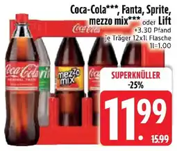 Edeka Coca-Cola, Fanta, Sprite, mezzo mix oder Lift Angebot