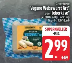 Edeka Greenforce Vegane Weisswurst Art oder Leberkäse Angebot