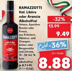 Kaufland RAMAZZOTTI Ital. Liköre oder Arancia Alkoholfrei Angebot