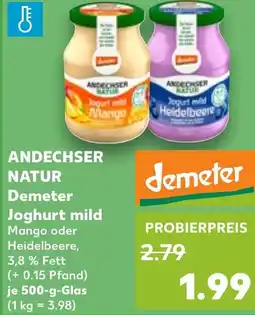 Kaufland ANDECHSER NATUR Demeter Joghurt mild Angebot
