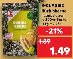 Kaufland K-CLASSIC Kürbiskerne naturbelassen Angebot