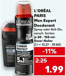 Kaufland L'OREAL PARIS Men Expert Deodorant Angebot