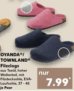 Kaufland OYANDA/ TOWNLAND Filzclogs Angebot