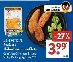 Aldi Süd MEINE METZGEREI Panierte Hähnchen-Innenfilets Angebot