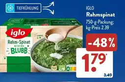 Aldi Süd IGLO Rahmspinat Angebot