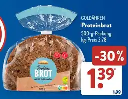Aldi Süd GOLDÄHREN Proteinbrot Angebot