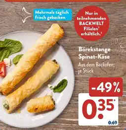 Aldi Süd Börekstange Spinat-Käse Angebot