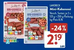 Aldi Süd LANDBECK Mini-Kabanossi Angebot
