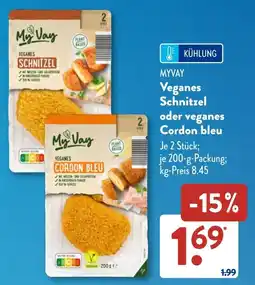 Aldi Süd MYVAY Veganes Schnitzel oder veganes Cordon bleu Angebot