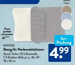 Aldi Süd NOVITESSE Bezug für Nackenstützkissen Angebot