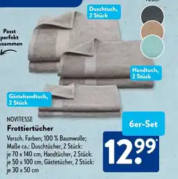 Aldi Süd NOVITESSE Frottiertücher 6er-Set Angebot