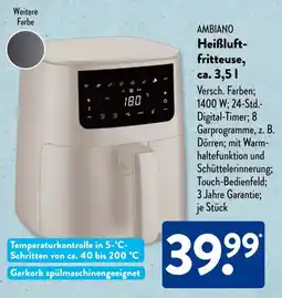 Aldi Süd AMBIANO Heißluft- fritteuse Angebot