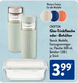 Aldi Süd CROFTON Glas-Trinkflasche oder -Behälter Angebot
