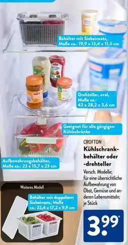 Aldi Süd CROFTON Kühlschrank- behälter oder -drehteller Angebot
