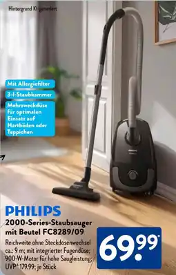 Aldi Süd PHILIPS 2000-Series-Staubsauger mit Beutel FC8289/09 Angebot