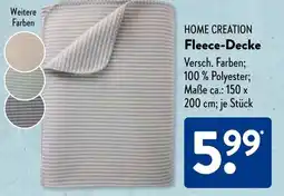 Aldi Süd HOME CREATION Fleece-Decke Angebot