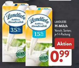 Aldi Süd LANDLIEBE H-Milch Angebot