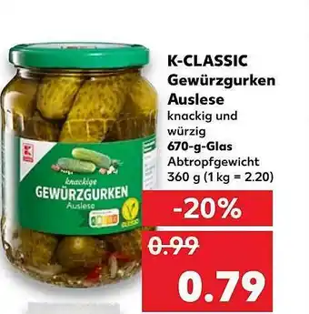 Kaufland K-classic Gewürzgurken Auslese Angebot