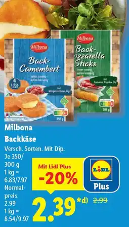 Lidl Milbona Backkäse Angebot