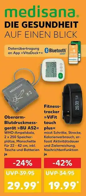 Kaufland Medisana Oberarm-blutdruckmessgerät Bu A52 Oder Fitnesstracker Vifit Touch Plus Angebot