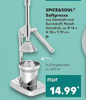 Kaufland Spice&soul Saftpresse Angebot