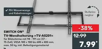 Kaufland Switch On Tv-wandhalterung Tv-a0201 Angebot