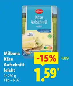 Lidl Milbona Käse Aufschnitt leicht Angebot