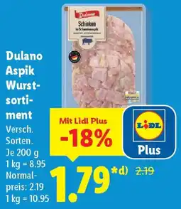 Lidl Dulano Aspik Wurstsortiment Angebot
