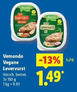 Lidl Vemondo Vegane Levervurst Angebot