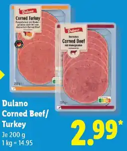 Lidl Dulano Corned Beef/ Turkey Angebot