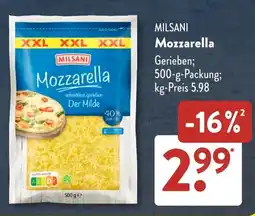 Aldi Süd MILSANI Mozzarella Angebot