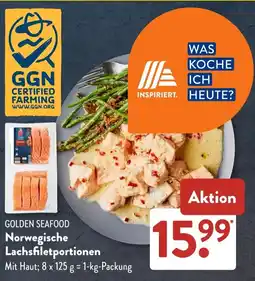 Aldi Süd GOLDEN SEAFOOD Norwegische Lachsfiletportionen Angebot