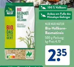 Aldi Süd NUR NUR NATUR Bio-Vollkorn- Basmatireis Angebot