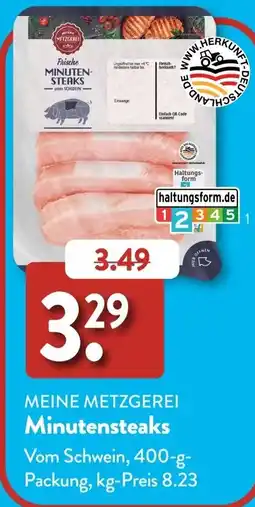 Aldi Süd MEINE METZGEREI Minutensteaks Angebot