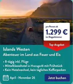 Aldi Süd Islands Westen Abenteuer im Land aus Feuer und Eis Angebot