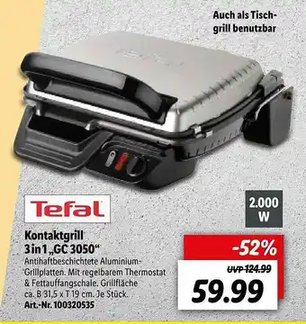 Lidl Tefal Kontaktgrill 3 In 1 „gc 3050” Angebot