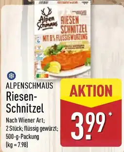 Aldi Nord ALPENSCHMAUS Riesen- Schnitzel Angebot